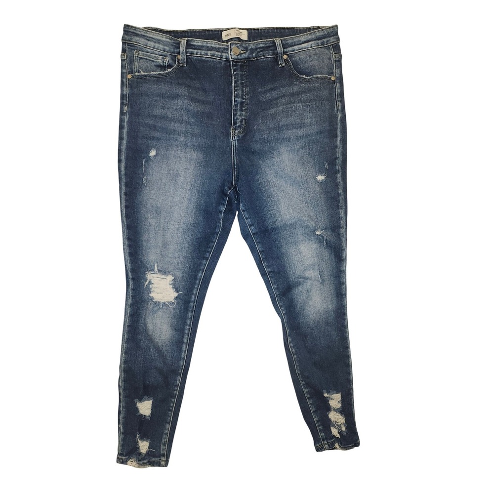 BKE Parker High Rise Skinny Jeans Medium Wash Distressed Size‎ 38 BKE118S